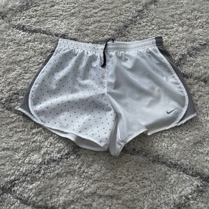 white and grey nike shorts